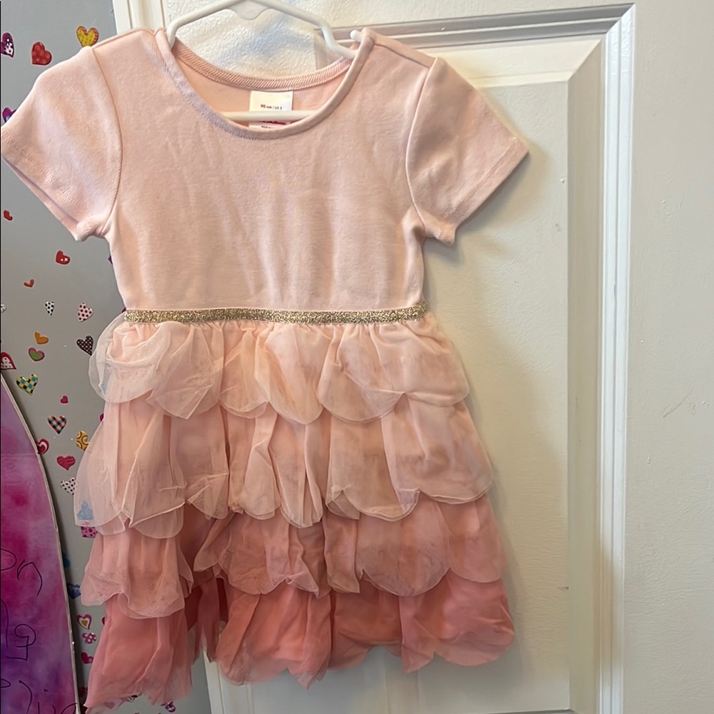 HANNA ANDERSSON brand Pink Layered Tulle Kids Dress